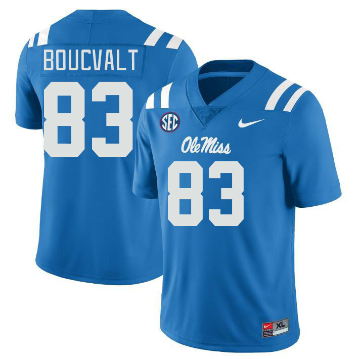 Men #83 Lex Boucvalt Ole Miss Rebels College Football Jerseys Stitched Sale-Power Blue